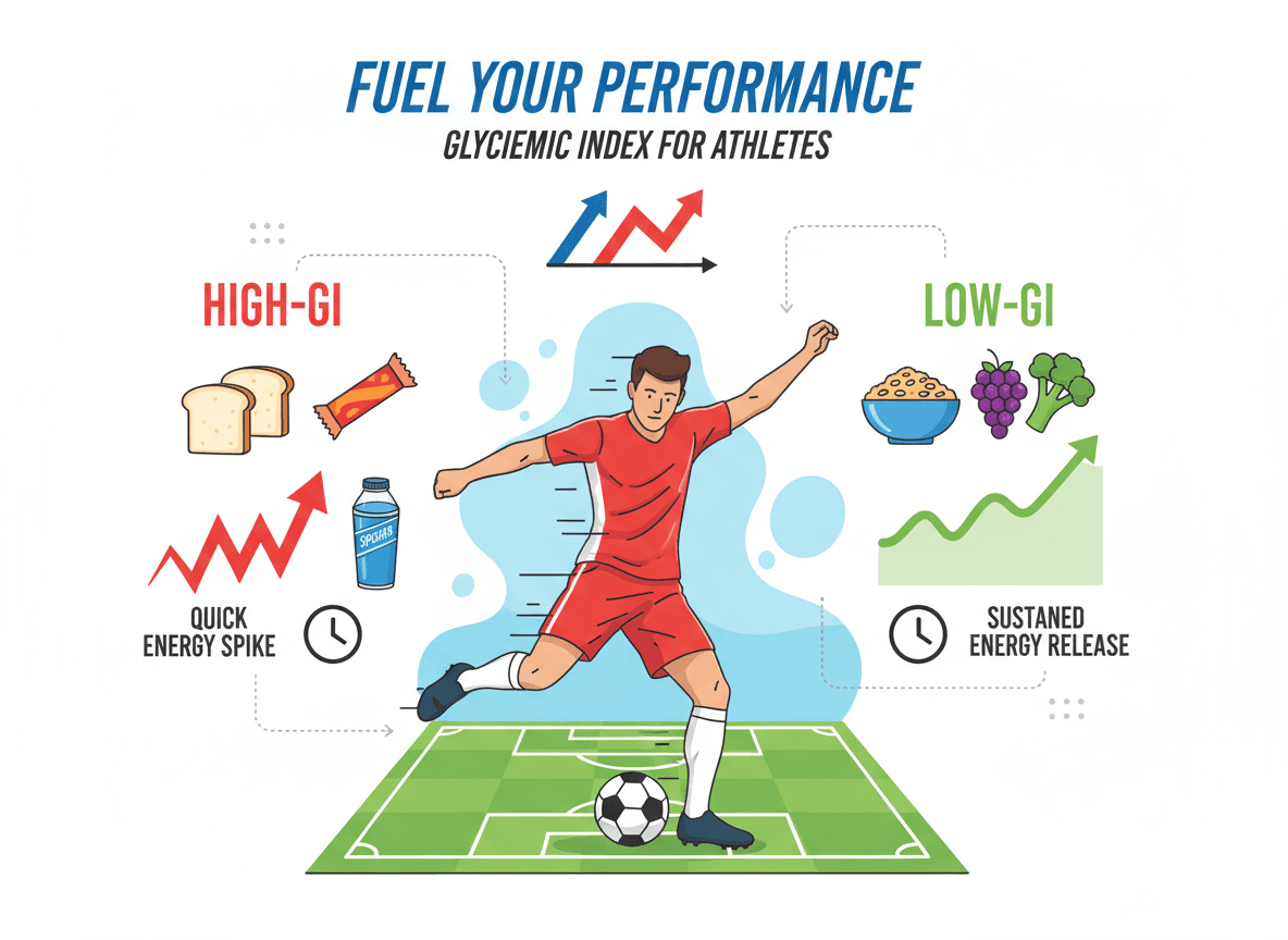 Graf over glykæmisk respons efter indtag af forskellige kulhydrater